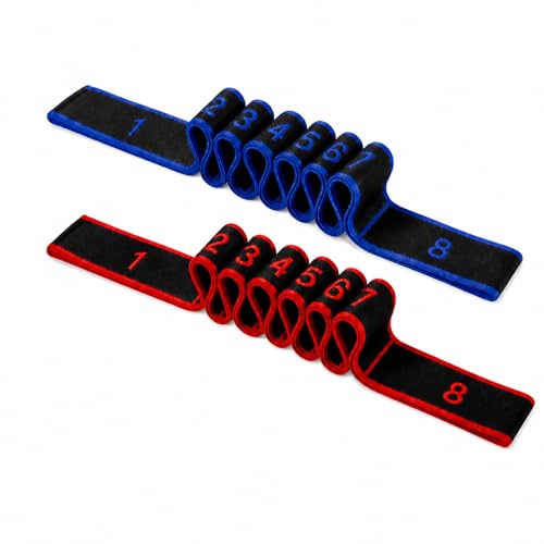 8-Section Resistance Bands with Handles – Latex-Free Portable Exercise Bands for Yoga, Pilates, Stretching & Full-Body Strength Training, Fitness Bands for Men & Women