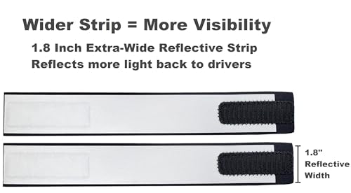 Reflective Ankle Bands with Very Large Reflective Area, 1,000+ ft Visibility, Straps for Biking, Running and Walking at Night - Bright, Lightweight & Comfortable - color: Silver - 4 Bands