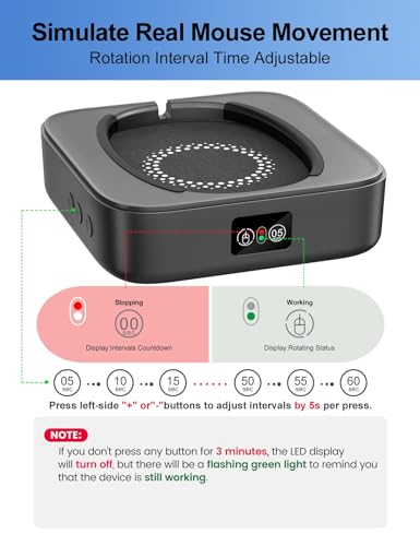 Meatanty Mouse Mover Undetectable, Super-Silent Mouse Jiggler Device Move Randomly, Automatic Wiggler Shaker Giggler, Adjustable Interval Timer, Keep Computer Laptop Active for Office Home Remote Work - style: Mechanical Mouse Jiggler