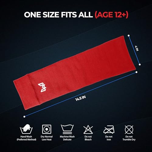 MediCaptain Pre Cut Soccer Sock Sleeves, Companion for Soccer Grip Socks, Securely Holds Shin Guards, Compression Leg Warmer - color: Red