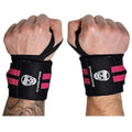 Gymreapers Weightlifting Wrist Wraps (IPF Approved) Professional Quality Wrist Support with Heavy Duty Thumb Loop - Best Wrap for Powerlifting Competition, Strength Training, Bodybuilding - color: Pink