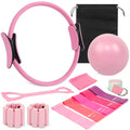 Home Pilates Essentials Kit for Women, Complete 13-in-1 Pilates Equipment Ring and Ball Set with 5 TPE Resistance Bands, Ankle Weights, 8-Shaped Pull Band, Stretch Strap and Waterproof Bag - size: 13PCS