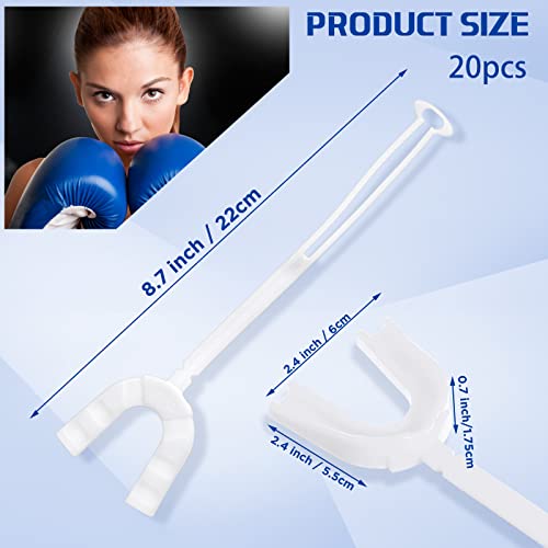 Dunzy 20 Pcs Football Mouth Guards with Strap Bulk Sports Mouthguard Bulk Football Mouthpiece Mouth Protector for Wrestling Boxing Lacrosse Hockey Taekwondo - color: White, size: Adult