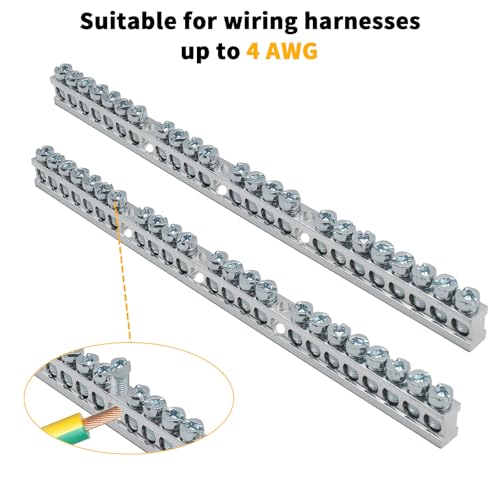 Ground Bar Kit for Square D 2 Pack | 23 Terminal Grounding Bar Compatible with Schneider Electric Load Centers - size: 23 Terminal