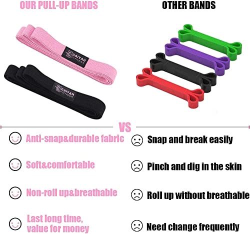 Long Resistance Bands, Fabric Resistance Bands Stretch Bands for Exercise Bands Resistance Bands Set Elastic Resistance Bands for Working Out Women Resistance Bands for Physical Therapy - color: Pink/Black