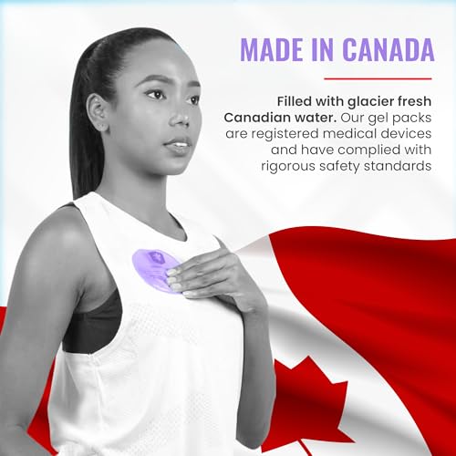 ICEWRAPS 4 inches Round Reusable Ice Packs with Cloth Backing 5-Pack Purple | Easy to Use Hot and Cold Gel Pack, Flexible Cold Packs, Leak-Resistant, Sensitive Skin Safe, Made in Canada, FSA-HSA Eligible - style: Purple- with Cloth Backing