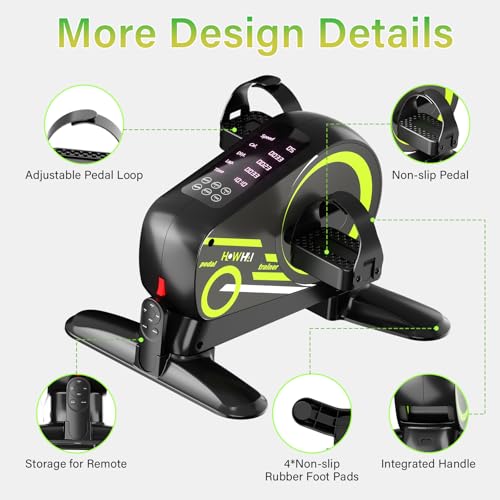Mini Exercise Bike, Motorized Under Desk Pedal Exerciser Leg/Arm Cycle for Senior, Auto&Manual Mode, Adjustable Speed, LCD Display, Remote Control - size: 12 Speed