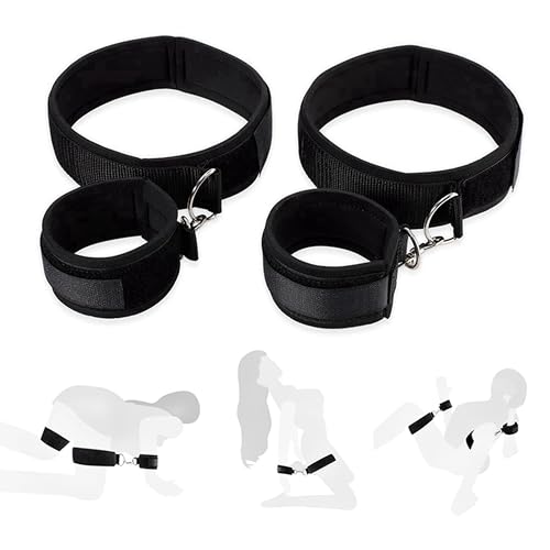 Bed Tie Downs Adult Bondaged with Wrist Ankle and Thigh Restraints Leg Spreader Bar Bonage Sex Resistance Bands with Ankle Strap Sex Playing Bed and Handcuffs Tools Sex Cuff Bracelet Set Sweater