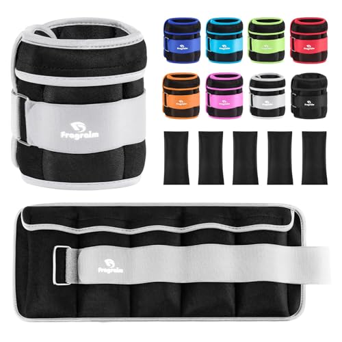 Fragraim Adjustable Ankle Weights 1-3/4/5/6/8/10/12/15/20 LBS Pair with Removable Weight for Jogging, Gymnastics, Aerobics, Physical Therapy - color: Grey, style: 5 lbs each( 10 lbs pair)