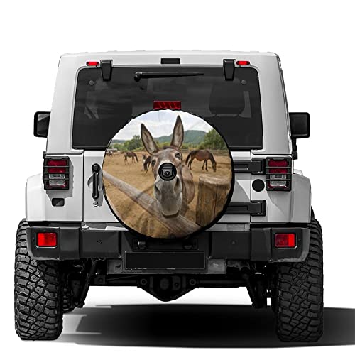 Funny Donkey Spare Tire Cover with Backup Camera Hole Wheel Tire Cover Fit Trailer, RV, SUV and Many Vehicle 17inch - color: Funny Donkey, size: 17" with Backup Camera Hole