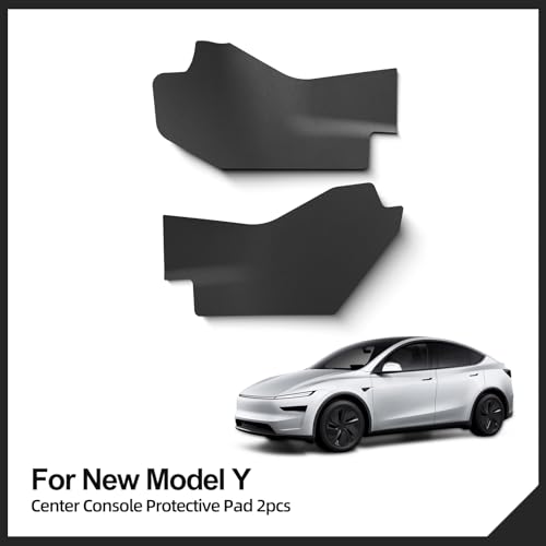 LUCKEASY Center Console Anti-kick Pad for Tesla Model Y Juniper 2026 2025 | 2026 Juniper Accessories, Premium & Performance, Not Fit Standard, All-Weather TPE Mat, Anti-Scratch, Black - size: Center console anti-kick pad 2PCS