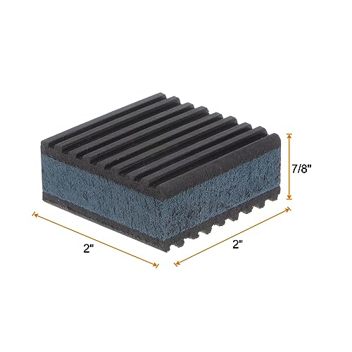 HARFINGTON 12pcs Rubber Anti Vibration Pads 2" x 2" x 7/8" Isolation Vibration Absorbing Pad Damping Mat Anti-Skid Noise with EVA Center for Air Compressor Conditioner Treadmill Washer