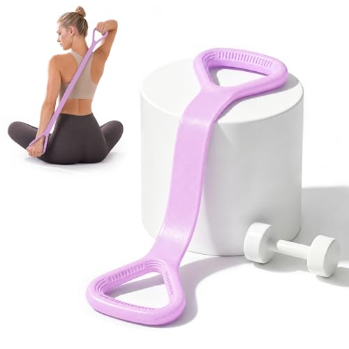 Exercise Band - Figure 8 Resistance Bands with Handles, 30 lb Tension Rope for Arm/Back/Shoulder Training, Workout Equipment for Physical Therapy, Rehabilitation, Yoga, Pilates, Stretching - color: Purple
