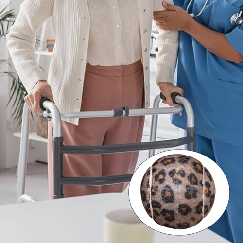 ANCKNE Walker Tennis Balls Precut Tennis Balls for Walkers 4PCS Walkers Legs Universal Precut Glide Balls, Heavy Duty Long Lasting Felt Pad Glide Coverings for Furniture Legs and Floor Protection - color: Leopard