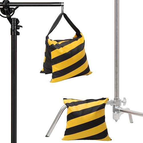 Aimosen 4 Packs Yellow Sandbag Weight Bags for Light Stand Photography Video Equipments, Heavy Duty Saddlebags for Backdrop Stand, Photo Tripod, Pop up Tent, Umbrella Base, Fishing Chair, Picnic Table - color: Yellow
