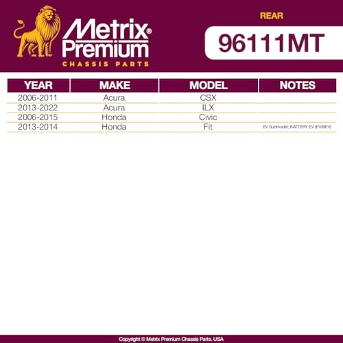 Metrix Premium Chassis Parts - Left & Right Rear Sway Bar Stabilizer End Link Kit Fits 2006-2011 Acura CSX, 2013-2022 ILX, 2006-2015 Honda Civic, 2013-2014 Fit, K750126, K750125, Made in Europe - size: 96111MT
