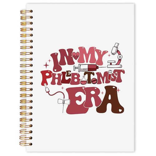 OJMFHEGEE Phlebotomy Phlebotomist Spiral Notebook 5.5x8.3 in, Nurses Week Gifts, In My Phlebotomist Era Nurse Medical Hardcover Notebook Journal Gifts for Work Study Women - color: Phlebotomy Phlebotomist