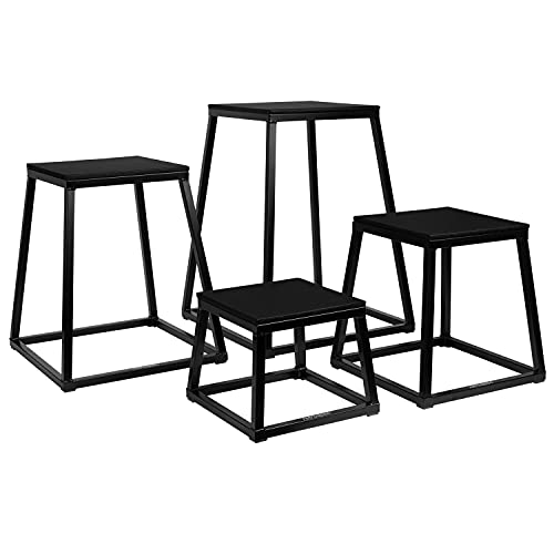 Retrospec Leap Plyo Box Jump Platforms for Home Gym Plyometric Jumping, Strength Training & Jump Box Exercise for Men and Women - color: Matte Black, style: 30"