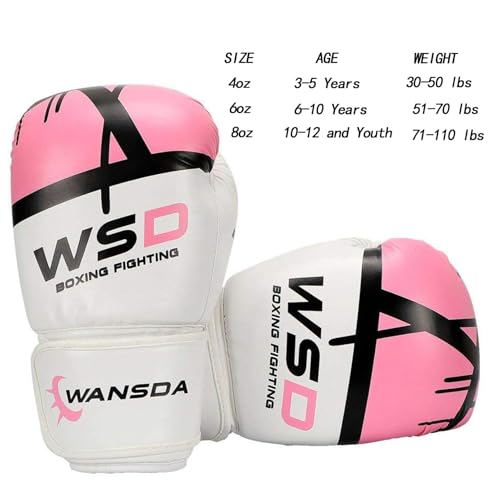 Luwint Kids Youth Boxing Gloves 4oz 6oz 8oz, Premium Training Sparring Gloves for 3-5 6-10 10-12 Years and Teens, Beginner Heavy Bag Gloves for Kickboxing Punching MMA Muay Thai - size: 6 oz (40-70 lbs)