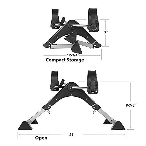 Foldable Under Desk Exercise Bike Portable Arm and Leg Pedal Exerciser