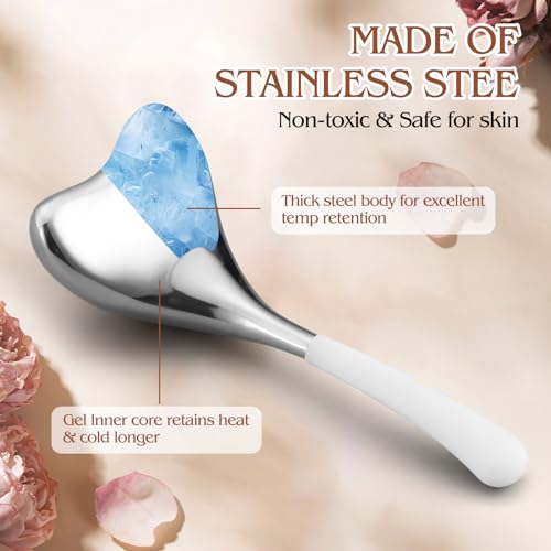 Running man Cryo Sticks for Face - Gua Sha and Massage 2-in-1, Ice Globes-Facial Skin Care Tools for Women, Cold Globes for Facials, Cooling Face Globes - color: Silver