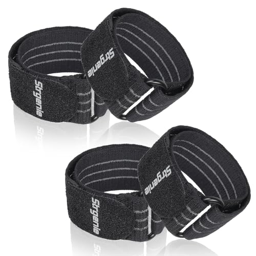 Cowboy Boot Straps, Adjustable Elastic Pant Leg Straps for Biking, Fishing, Hiking, Wading etc. - color: Black-4pcs