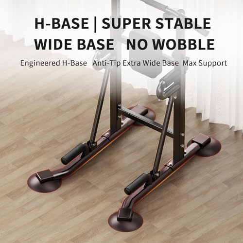 Power Tower Pull Up Bar Station, 450 lbs Capacity, Heavy-Duty 2" Steel Frame, Stable X-Base, Adjustable Dip Station for Home Gym