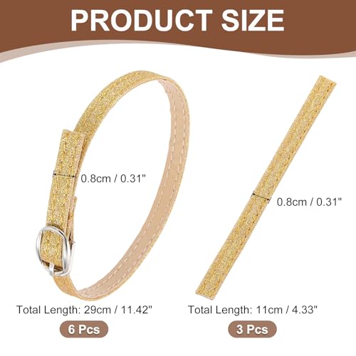 uxcell Replacement Ankle Strap for Heels Detachable Shoe Straps PU Leather Shoe Band - color: Frosted Gold