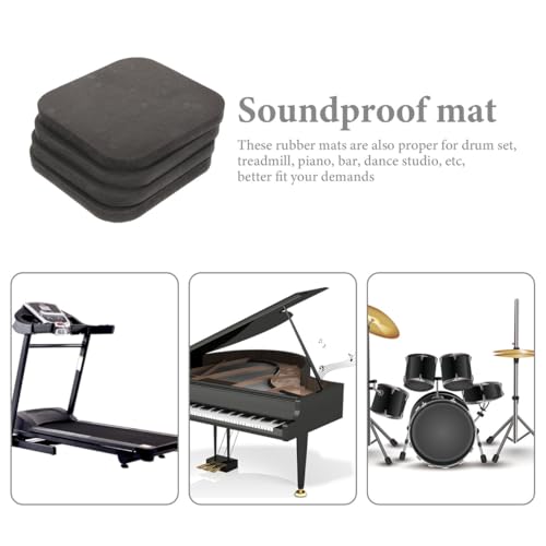 4Pcs Treadmill Pads Exercise Equipment Mats Floor Protectors for Home Gym Reduce Noise Vibration and Protect Floors 3.93X3.93X0.39In