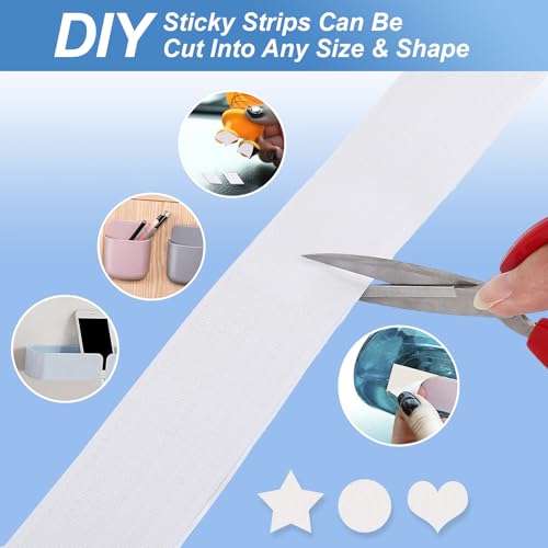 2''×27Ft White Heavy Duty Hook And Loop Tape Adhesive, No Punching Picture Wall Hanging Roll, Sticky Back Couch Cushions Grip, Keep Rugs in Place, Strong Adhesive Tape for DIY at Classroom Office Home - size: 2In × 27Ft, style: White