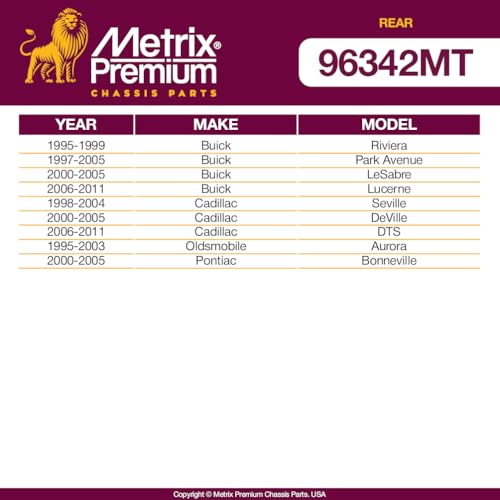 Metrix Premium Chassis Parts - Rear Sway Bar Stabilizer Bar Link Fits 95-99 Buick Riviera, 98-04 Cadillac Seville, 95-03 Oldsmobile Aurora, 00-05 Pontiac Bonneville, Replacement K700529 Made in Europe - size: 96342MT