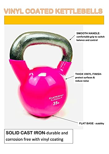 Vinyl Coated Cast Iron Kettlebell Weight - color: Pink