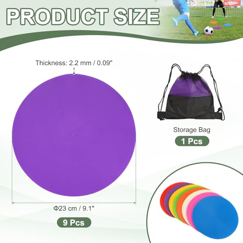Spot Markers, Poly Spot Marker for Agility Training Floor Dots Non Slip Flat Field Cones - color: Purple, size: 23 cm/9.1inch