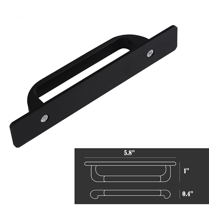 12 Pack 5 Inch 128 mm Self-Adhesive Matte Black Flat Cabinet Handles with Base Plate Aluminum Cabinet Pulls for Sliding Door Charcuterie Board Black Drawer Handles Drill&Punch Free - color: FlatBlack 3M, size: 5 Inch