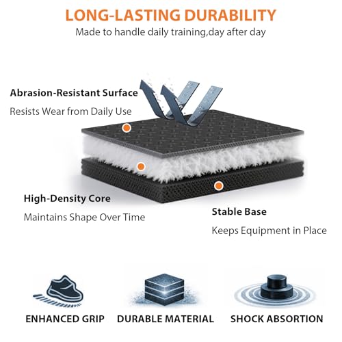 Treadmill Mat 79" x 39", 6mm Thick Mat for Under Treadmill, Walking Pad & Exercise Bike, Heavy Duty Non-Slip Stripe Design, Waterproof Floor Protector for Hardwood Floors - size: 79"L x 39"W x 0.3"Th