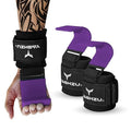 Weight Lifting Hooks, Padded Weight Lifting Straps Wrist Straps for Men and Women, Premium Deadlift Straps for Weightlifting and Powerlifting, Weight Lifting Gloves for Pull Ups - color: Purple