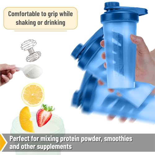 Mr. Pen- Shaker Bottles for Protein Mixes with Twist Cap, 28 oz | Blue Protein Shaker Bottle with Wire Whisk Ball, Fathers Day Gift - color: Blue