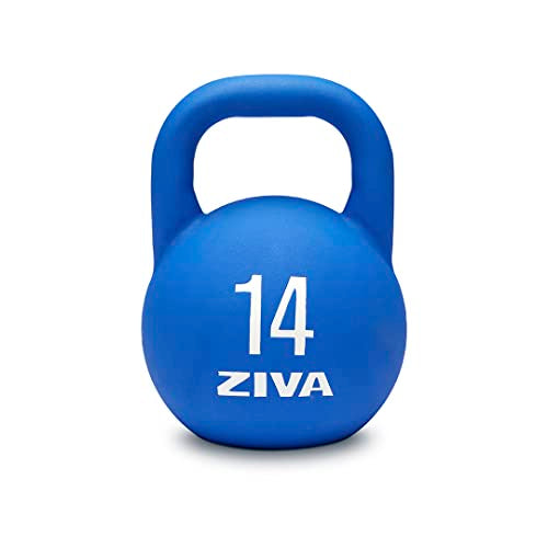 Steel Competition Kettlebells by Steve Cotter - Hard-Wearing Crack-Resistant Powder Surface Coating, 34mm Steel Handle with Non-Slip Super Textured Powder Coating Grip - Avail 6kg - 32kg - color: h) 14kg - Blue