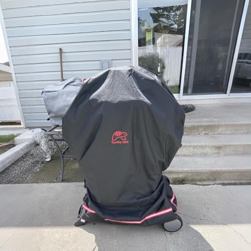 Turtle Life BBQ Grill Cover, 32 Inch Heavy Duty Waterproof 2 Burner Barbecue Gas Grill Covers for Weber Spirit Char-Broil Performance, Black - color: Black, size: EVO-32in