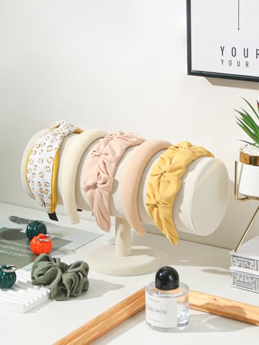 T-Bar Headband Holder Organizer for Selling, Soft Velvet Hairband Stand Display, Hair Hoop Accessories Jewelry Storage for Women Girls (Beige Velvet) - color: T-Bar Beige Velvet
