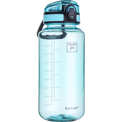 Fanhaw 32 Oz Clear Tritan Water Bottle, BPA-Free & Leak-Proof, Wide Mouth with Anti-dust Chug Lid, Reusable Plastic Bottle for Gym, Travel, School & Office, Back to School Essentials (Baby Blue) - color: Baby Blue, size: 32 Ounces