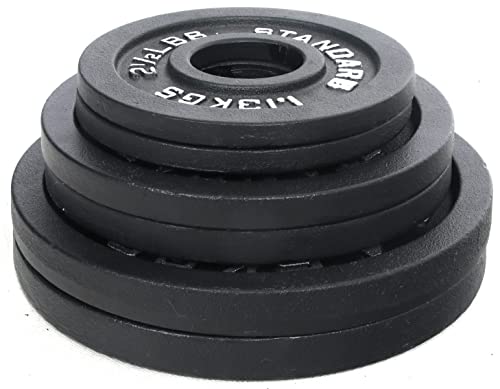 BalanceFrom Cast Iron Olympic 2-Inch Plate Weight Plate for Strength Training, Weightlifting and Crossfit, Multiple Packages - color: Style #2, style: A. 35LB Set