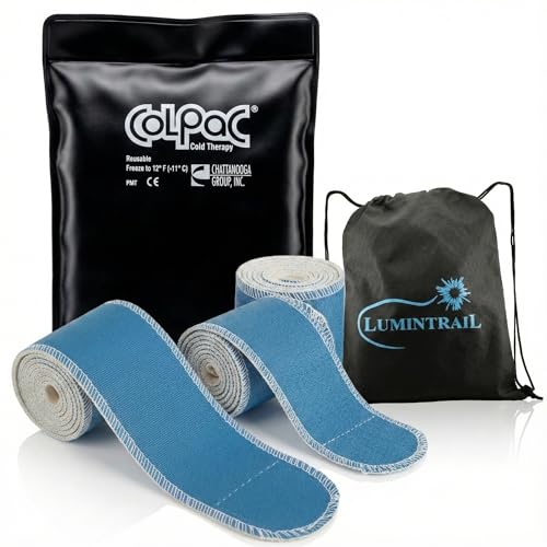 Chattanooga ColPac, Reusable Gel Ice Pack, Cold Therapy for Injury, Muscle Soreness, Sprains, and Strains, 6.5" x 11" Half Size, Bundle with 3 Pack 2.5" x 36" Nylatex Wrap & Drawstring Bag - color: Black, size: Half Size & Nylatex Wrap Bundle