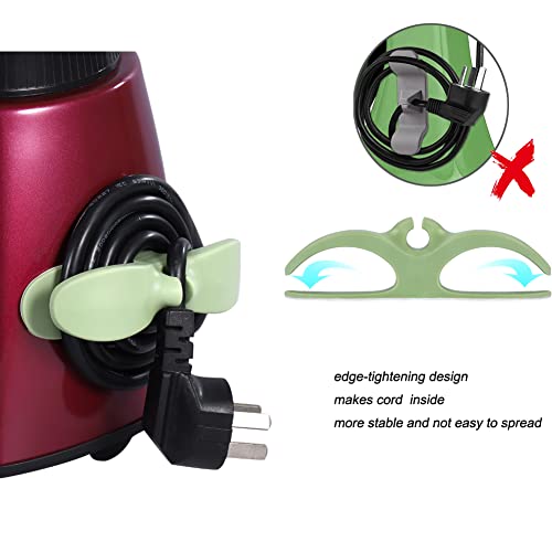 SisBroo Cord Organizer for Appliances, 4PCS Kitchen Appliance Cord Winder Cable Organizer, Cord Holder Cord Wrapper for Appliances Stick on Pressure Cooker, Mixer, Blender, Coffee Maker, Air Fryer - color: green*2+pink*2