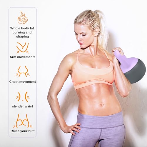 Primasole Soft Kettlebell - Anti-Slip Grip, Neoprene Material, Light Gray or Light Blue, Home Workout Kettlebell Weights for Strength Training