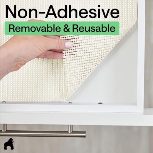 GORILLA GRIP powerGRIP Drawer Shelf and Cabinet Liner, Thick Strong Hold, Non-Adhesive Liners Protect Kitchen Cabinets and Cupboard, Bathroom Drawers, Easy Install, Breathable Mat, 12" x10' Cream - color: Cream, size: 12" X 10', style: 12" x 10'