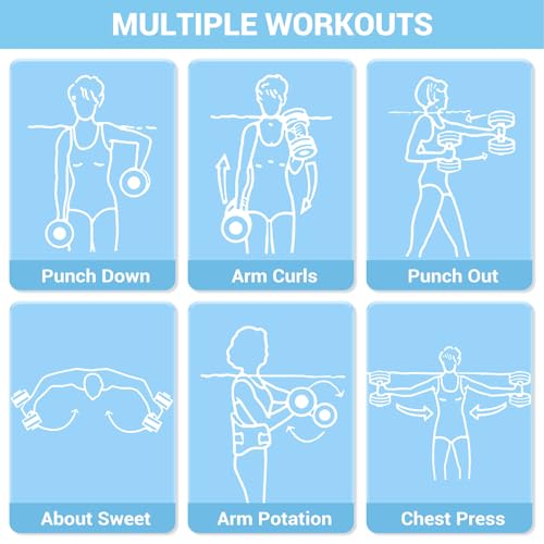 Sportneer Water Weights Aquatic Exercise Dumbbells Water Dumbbell Aerobics Workouts Set of 2 EVA Foam Pool Weights Dumbbells Set Aqua Fitness Barbells Equipment for Water Aerobics Weight Loss - color: Blue