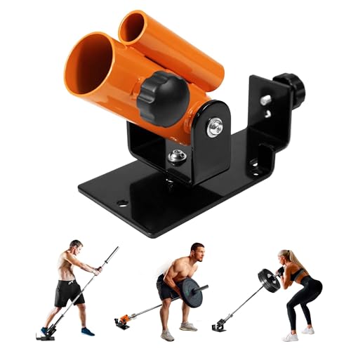 Yes4All Exercise Machine Adjustable T Bar Row Attachment, D Row Handle/Landmine Handle Attachment with Textured Rubber Handles - color: C. Orange - T Bar Row Platform