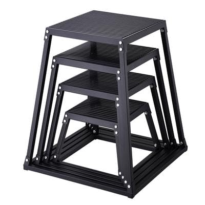 Happybuy Plyometric Jump Boxes, 12/18/24/30 Inch Agility Jumping Platform, Anti-Slip Exercise Step Up Box Set for Home Gym Training, Conditioning, Strength Training, Black