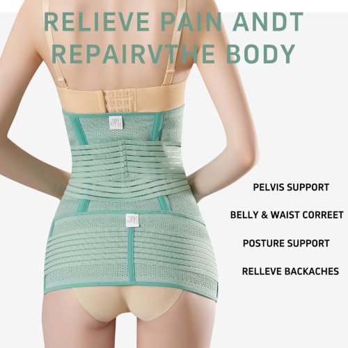 Postpartum Belly Band for Pregnant Women C Section Recovery Must Haves Belly Belt Stomach Binder Abdominal Compression - size: Medium